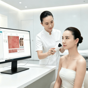 USB skin analyzer connect with computer skin observed system