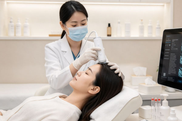 How Should the Distance Between a Hair Analysis Device Lens and the Scalp Be Controlled